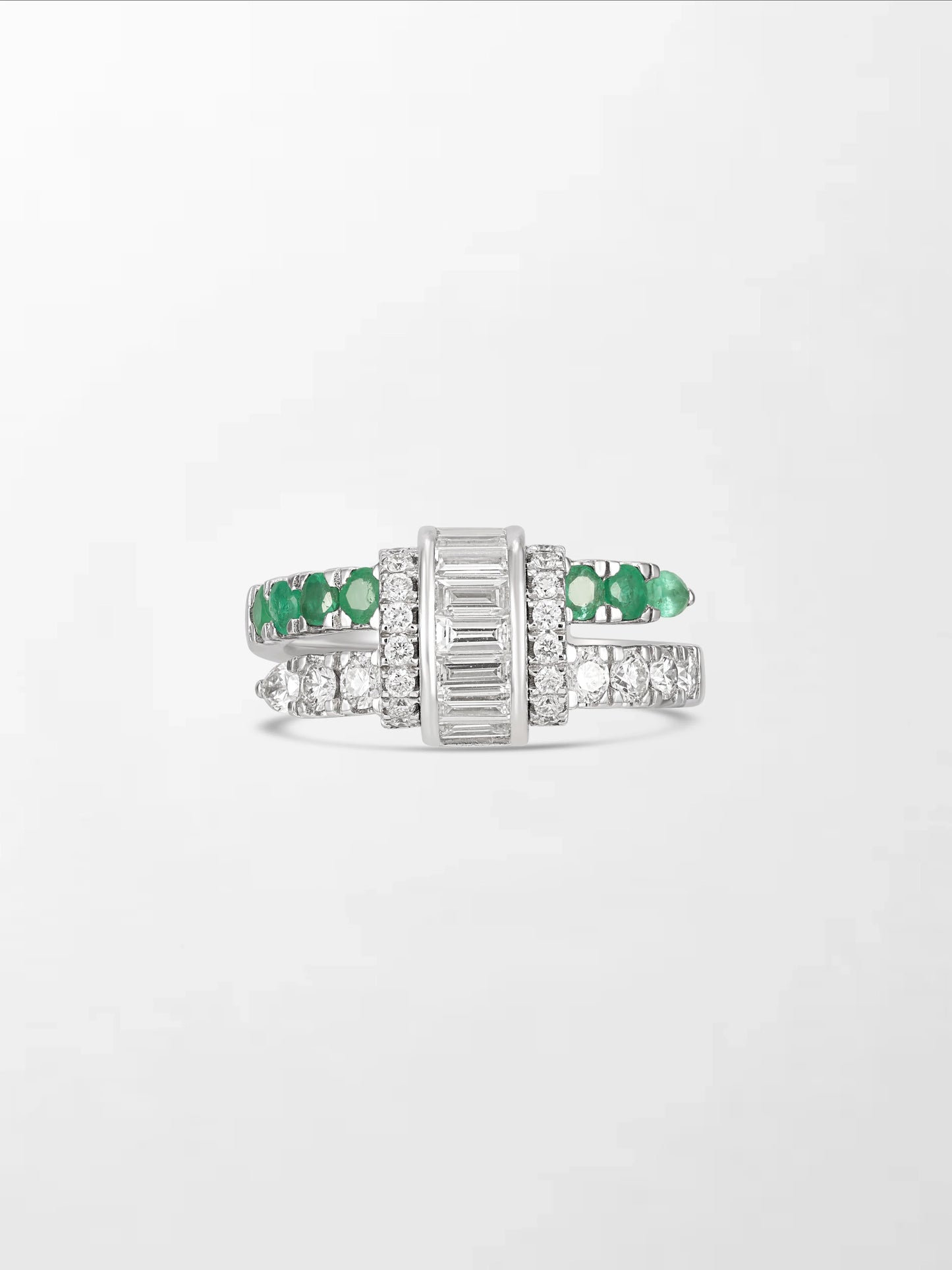 Emerald Baguette Clasp Ring