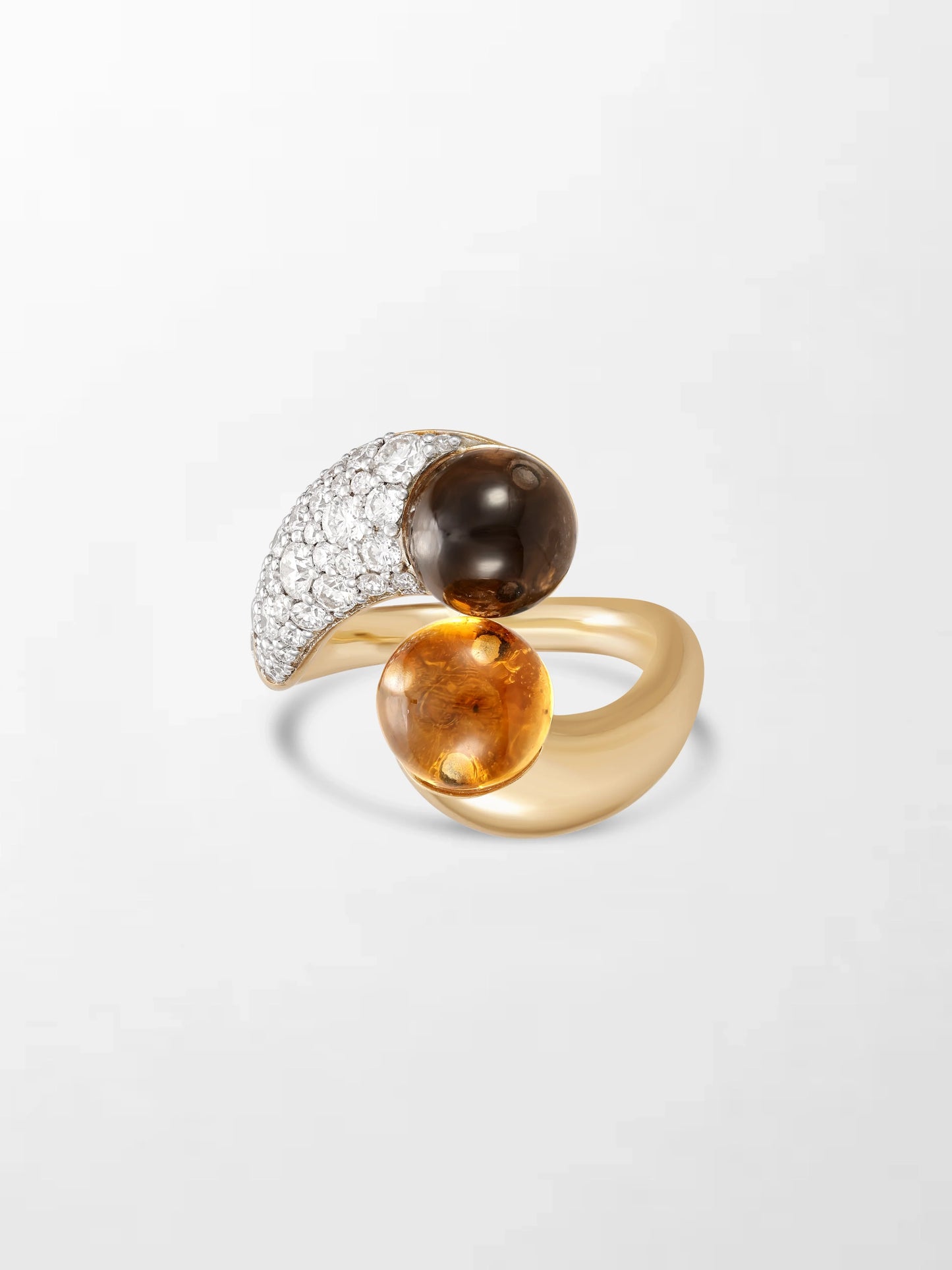 Duality Citrine & Smoky Topaz Ring