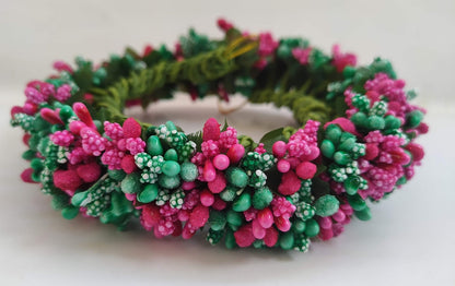Pink and Green Pollens Gajra