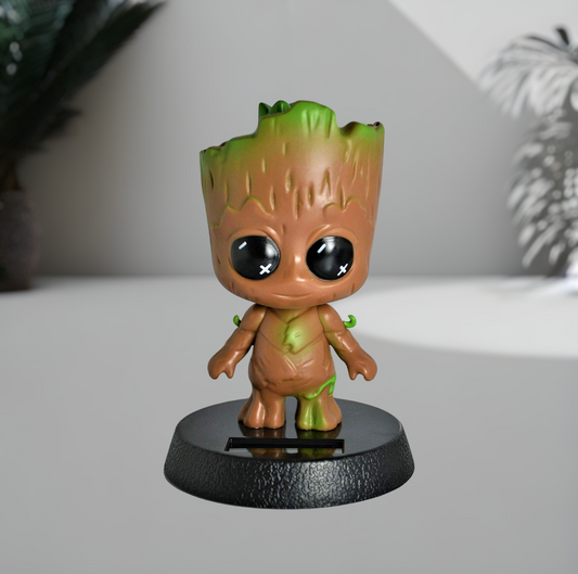 Marval | Groot Solar Bobblehead Action Figure | Desk, Table & Car Accessory | 15 Cms |