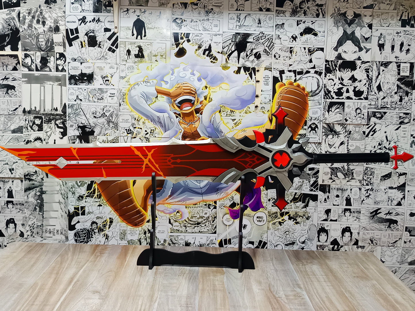 Iconic Wolf's Gravestone Cosplay | PVC Red Wooden Broadsword | Genshin Impact Weapon | 120 Cms |