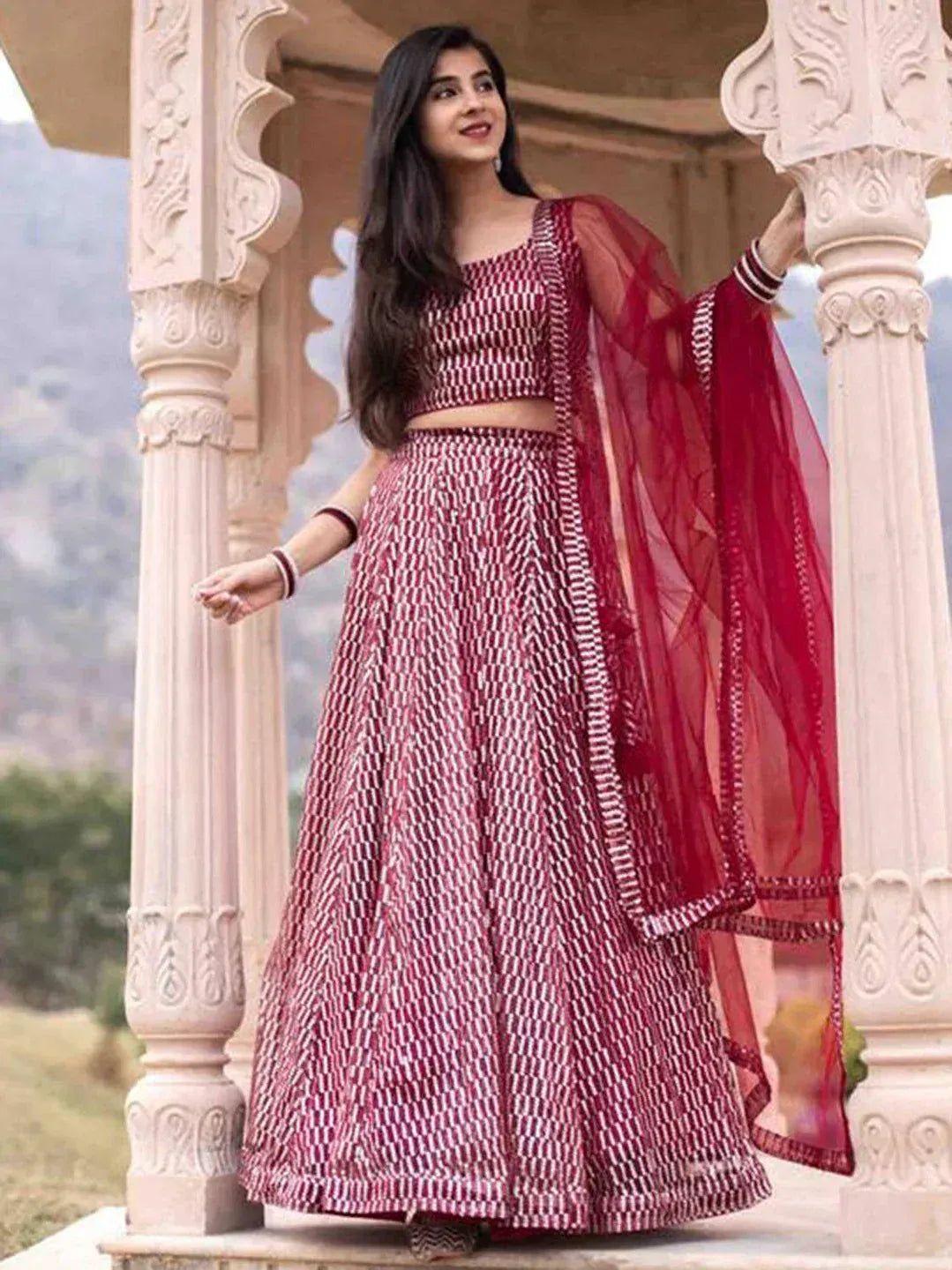 Tulsi Art Pink Sequins Heavy Net Party Wear Lehenga Choli With Dupatta
