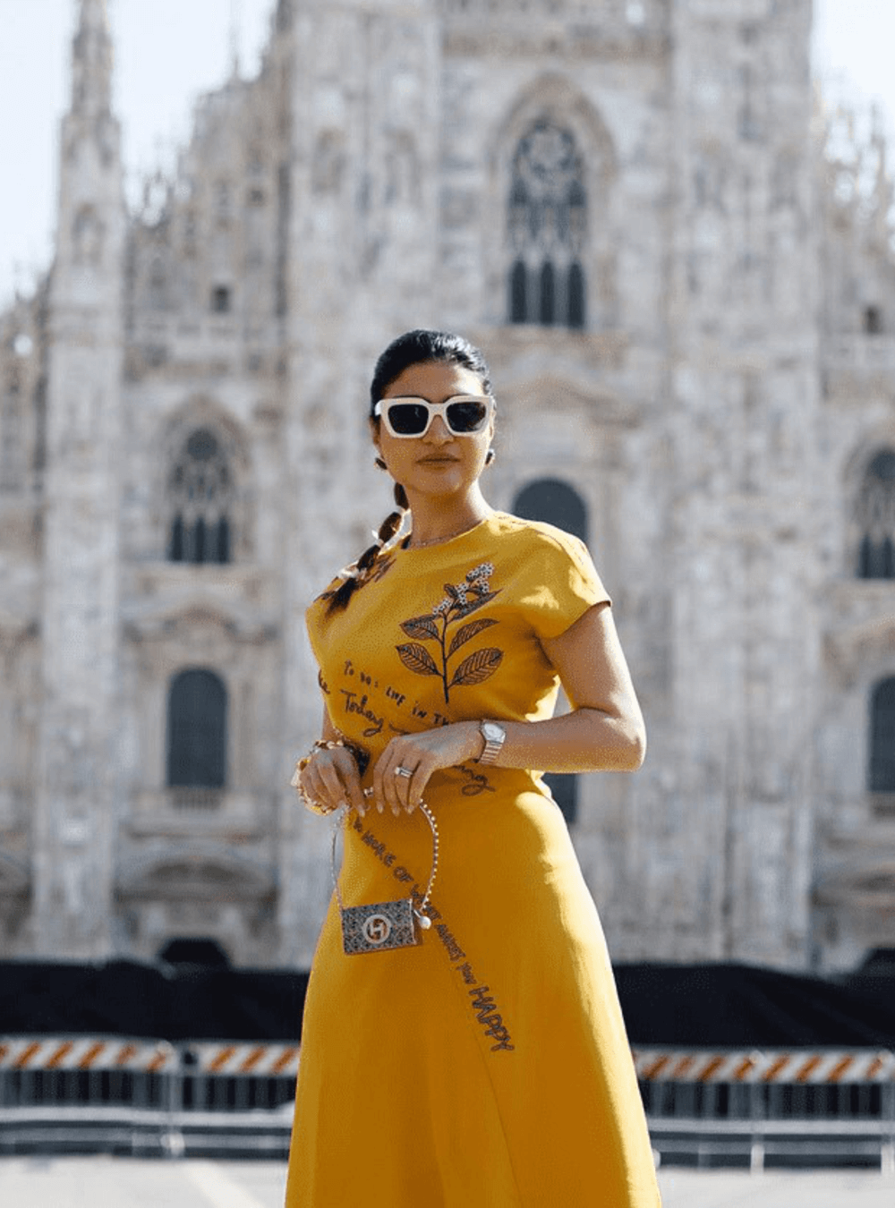 Khushnaz Ashdin Turner Wearing Pico Minaudiere Couture Handbag