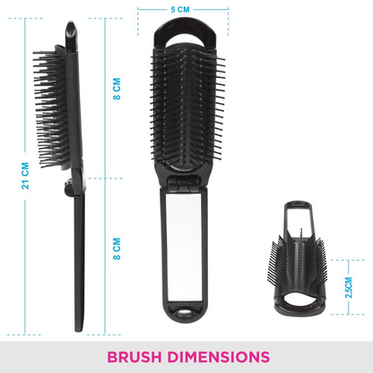 Vega Folding Hair Brush with Mirror