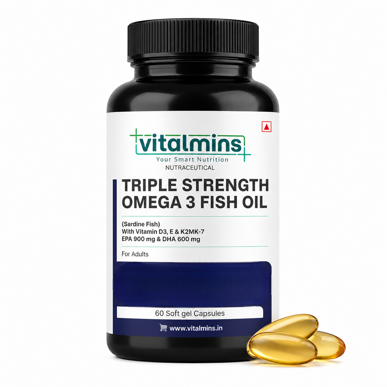 Vitalmins Triple Strength Omega 3 Fish Oil Capsules