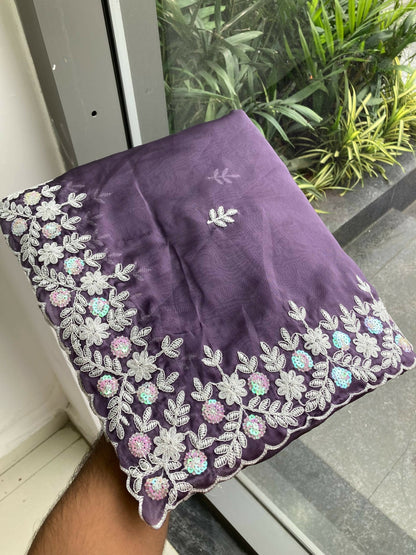 Teeya Creation New Trendy Party Wear Soft Silk Saree-Lavender