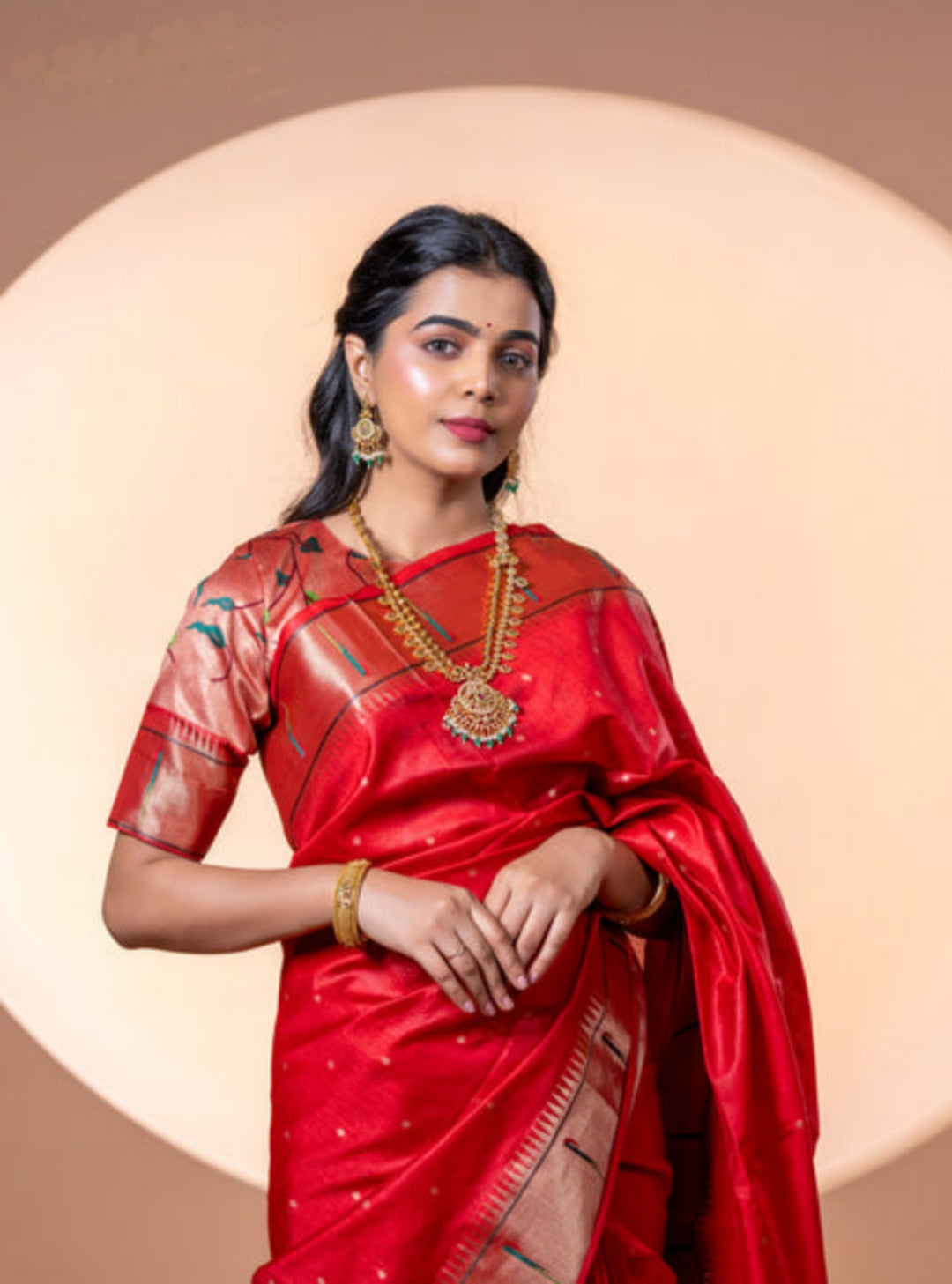 Jyoti Fashion Women's Maroon Soft Khadi Raw Silk Zari Woven Saree with Blouse