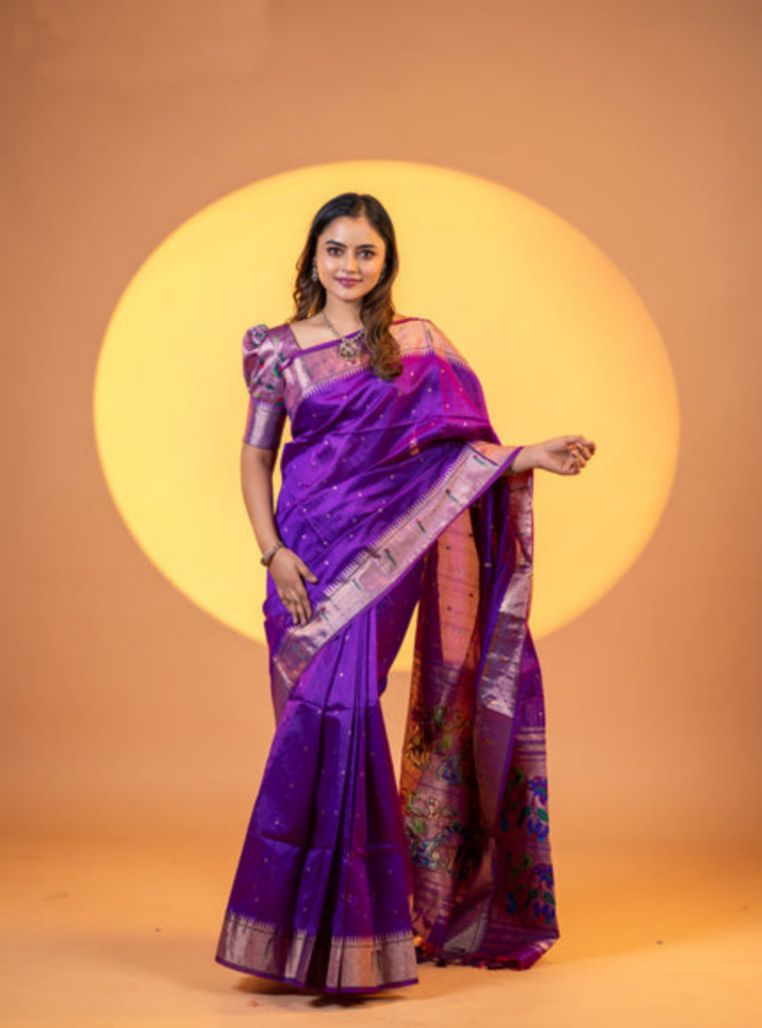 Jyoti Fashion Women's Wine Soft Khadi Raw Silk Zari Woven Saree with Blouse