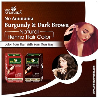 VedicAyurveda No Ammonia Burgundy & No Ammonia Dark Brown Hair Color