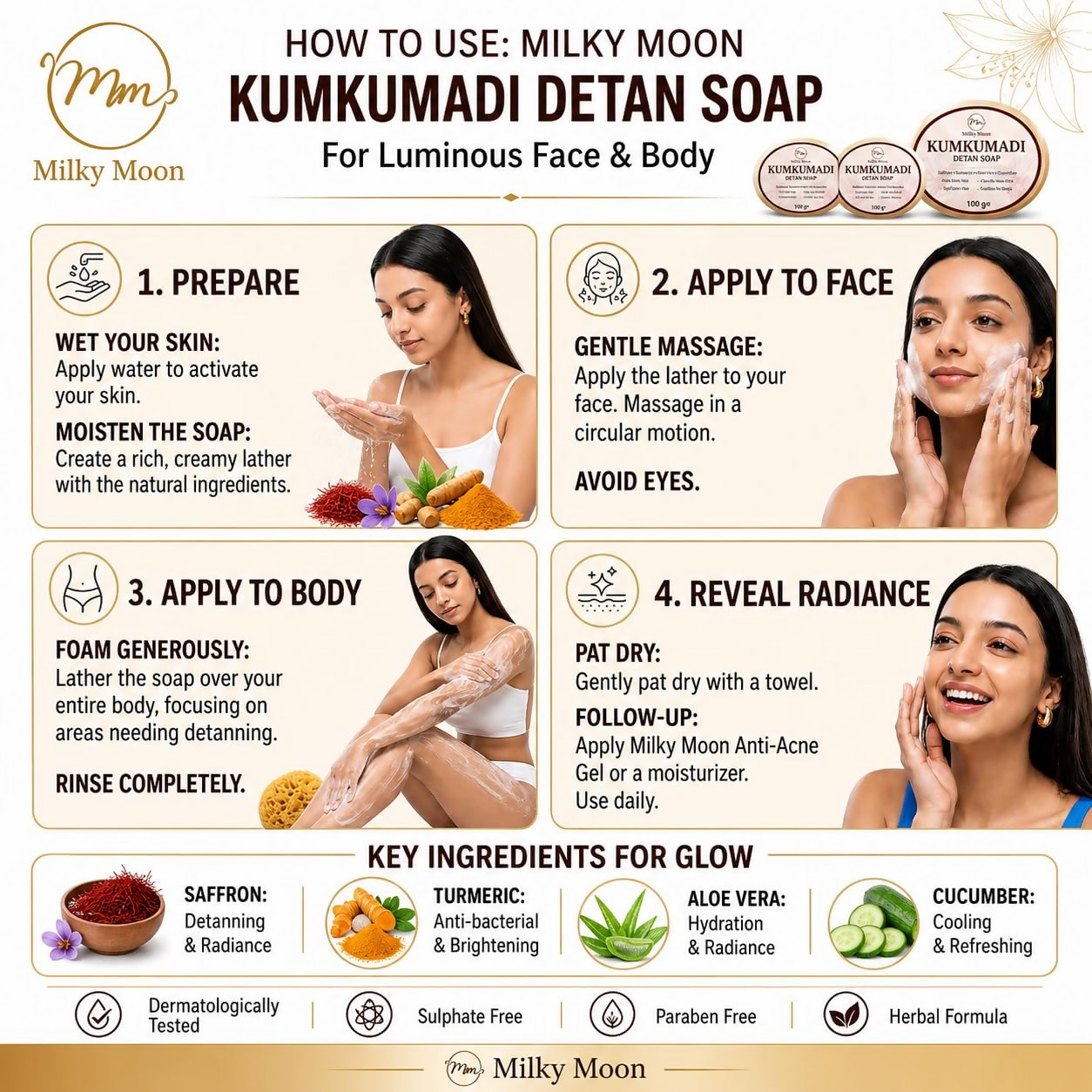 Milky Moon Kumkumadi Detan Soap