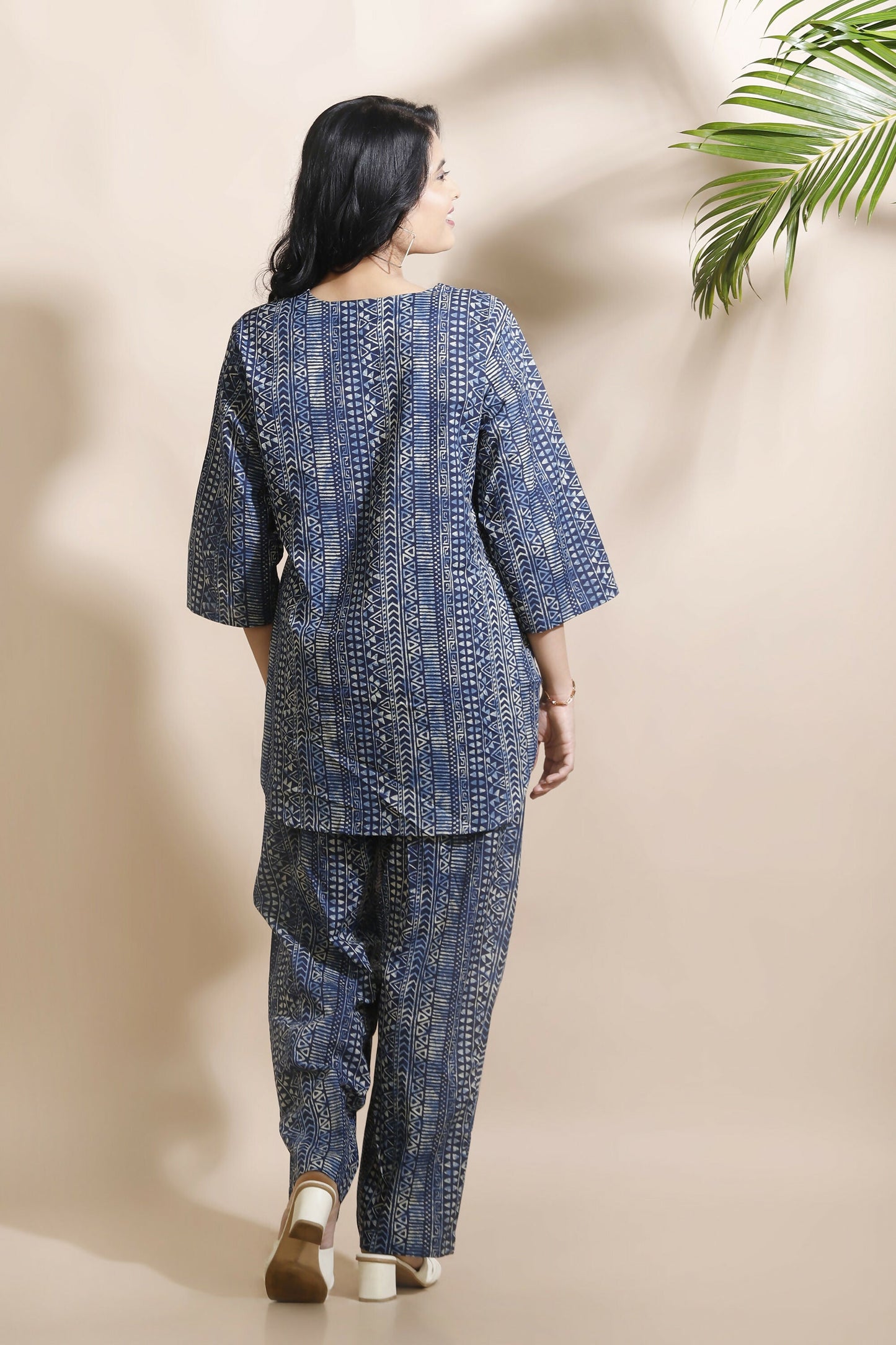 Breathables Blue Abstract Cotton Kurta & Pant Co-Ord Set