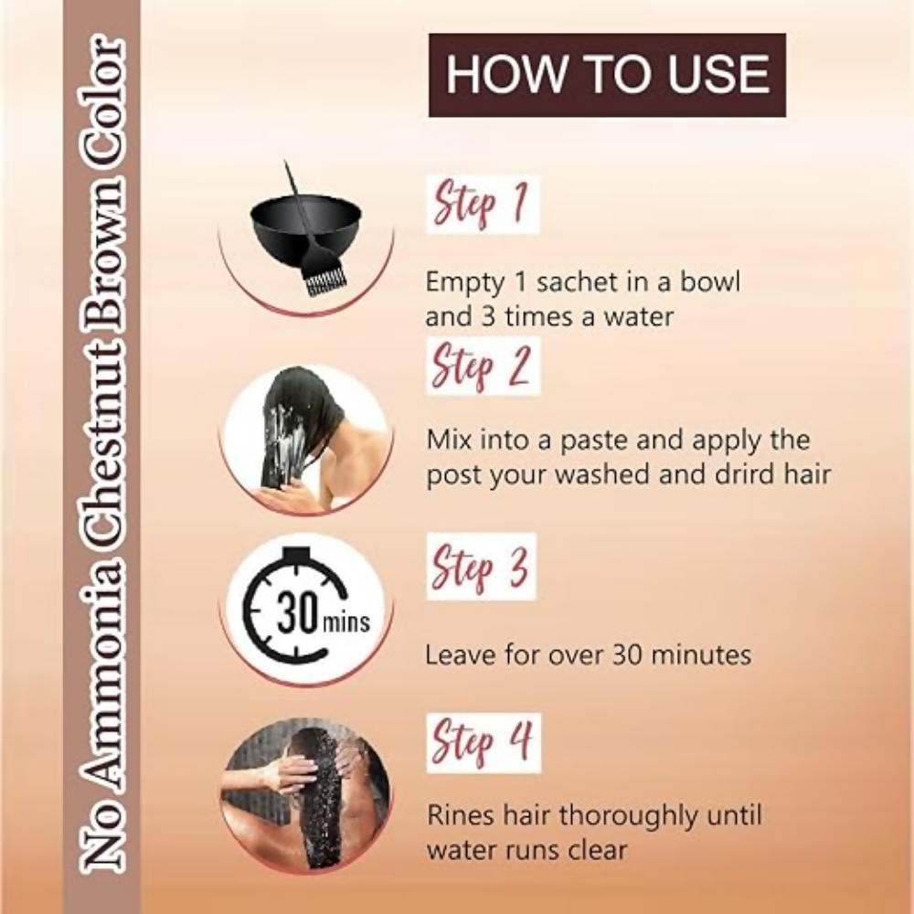 VedicAyurveda Henna Based Hair Colour, burgundy and Chestnut Brown