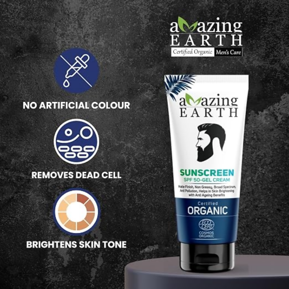 Amazing Earth Sunscreen for Men - SPF 50 Gel Cream