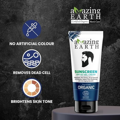 Amazing Earth Sunscreen for Men - SPF 50 Gel Cream