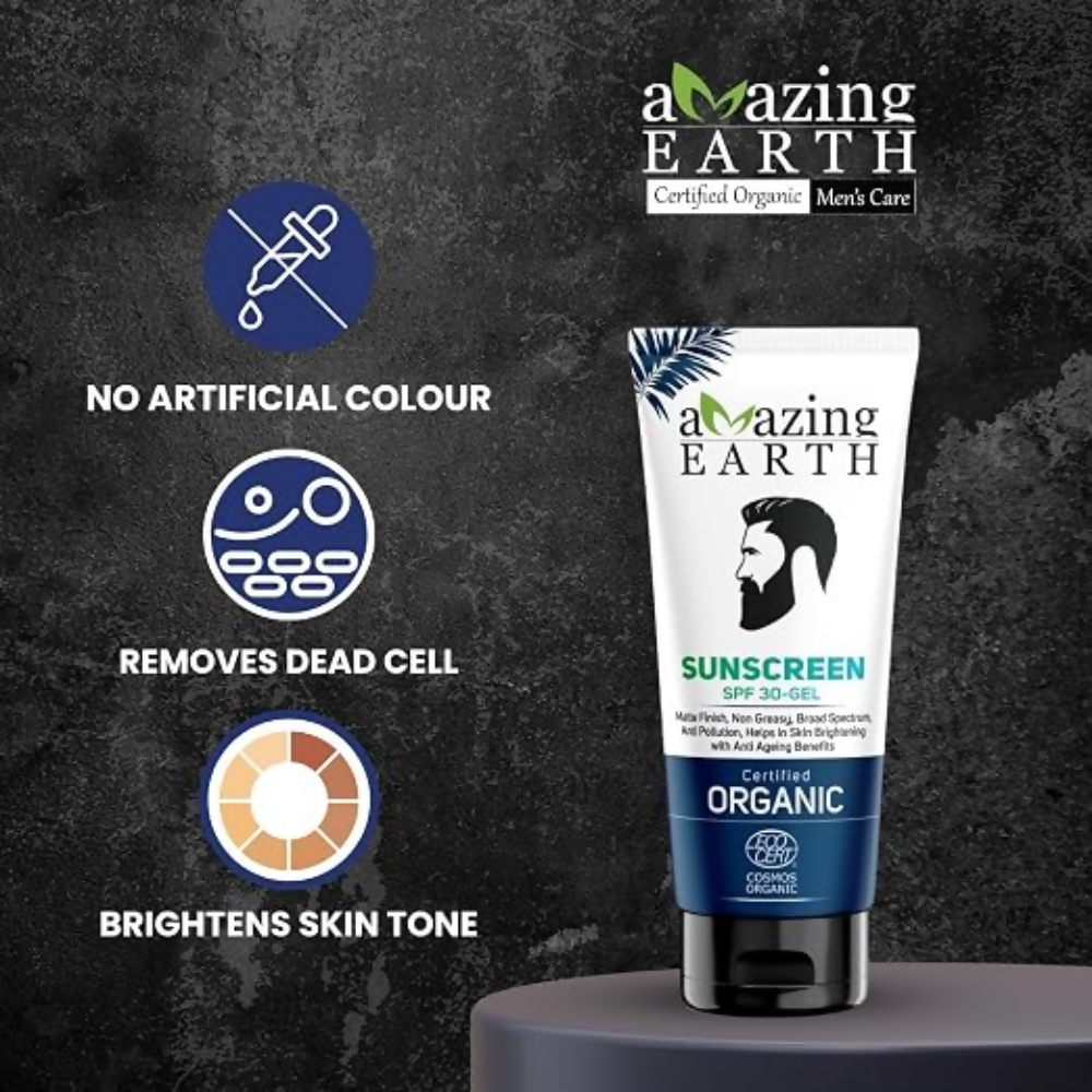 Amazing Earth Sunscreen for Men - SPF 30 Gel Cream