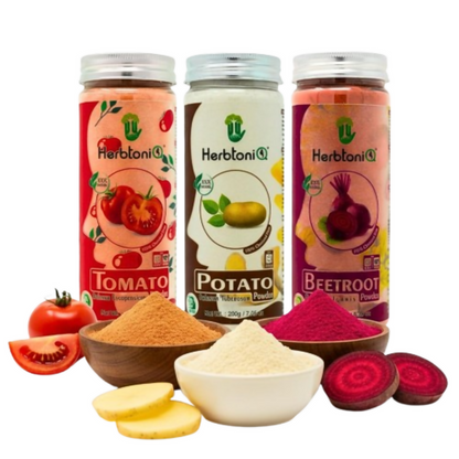 Herbtoniq Face Pack Powders - Tomato, Potato and Beetroot Powder