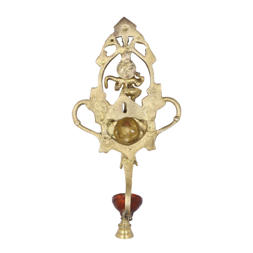 CraftVatika Ganesha Design Spiritual Brass Bell Oil Diya Lamp