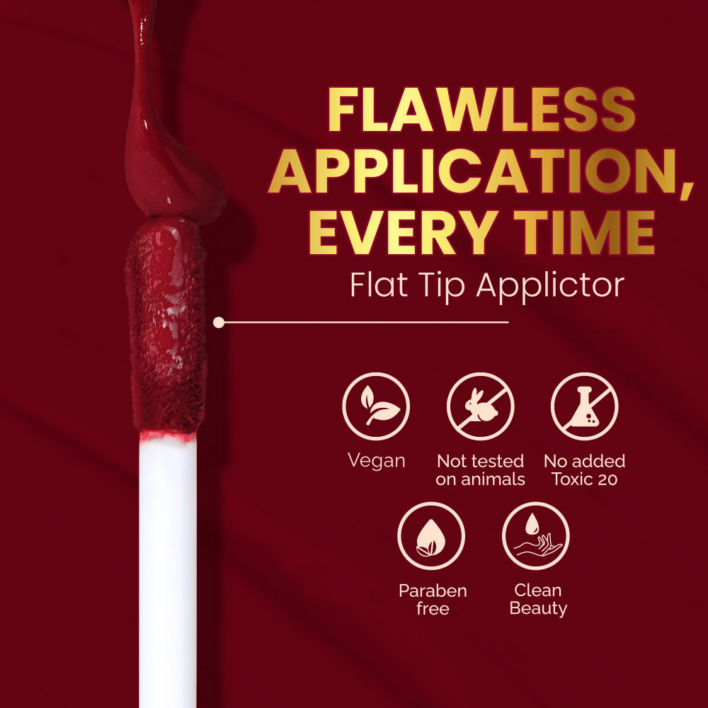 Parul Garg Beauty Silk Matte Liquid Lipstick, Long Lasting & Transfer-Proof - Primrose, Deep Maroon