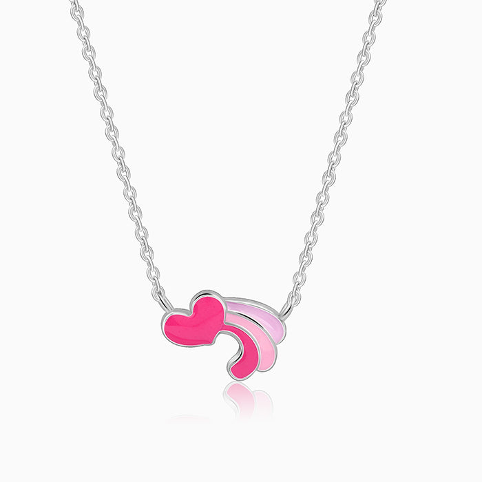 Silver Heart Wings Kids Necklace
