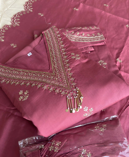 KC Roman Silk Palazzo Suit For Women Wedding Wear Pink