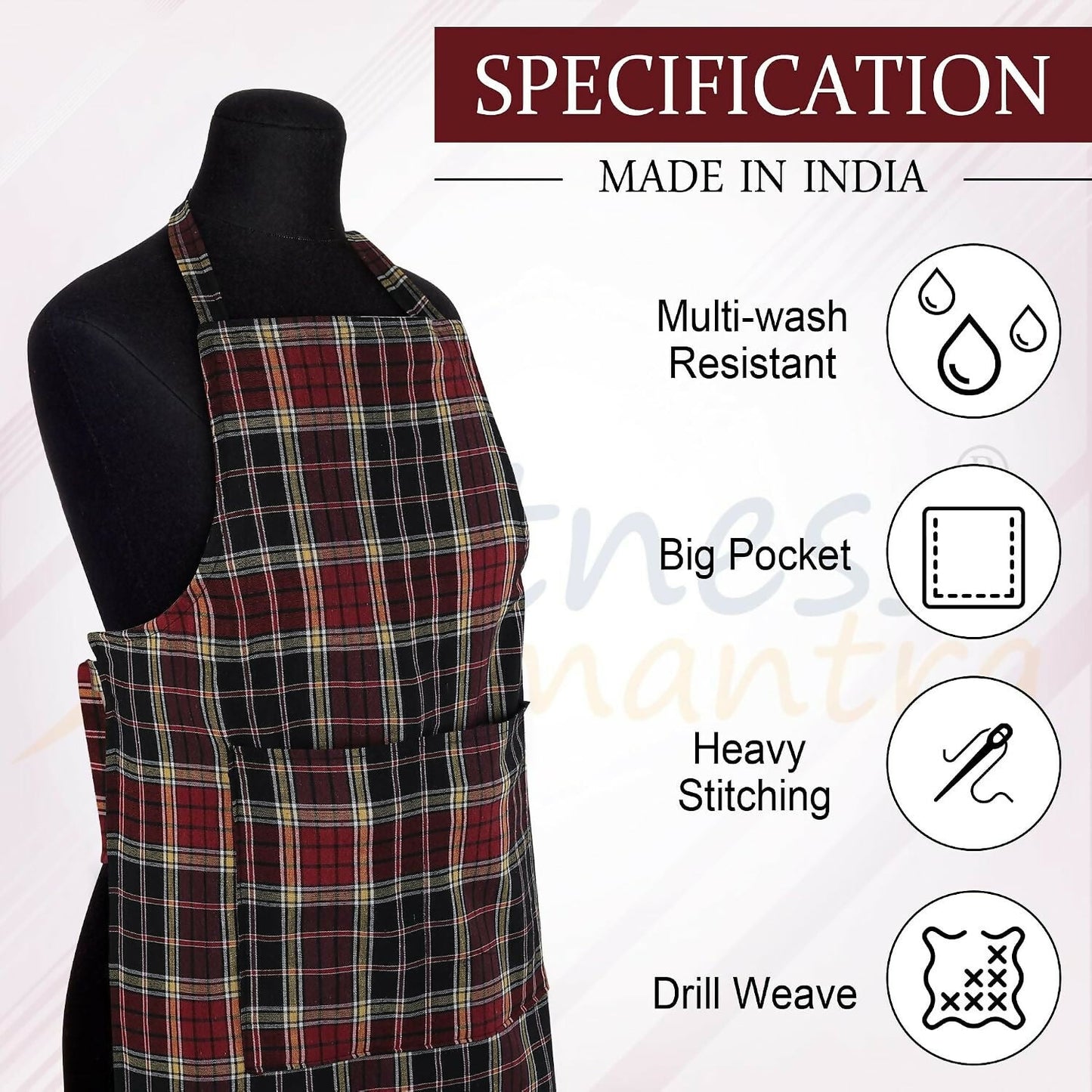 Fitness Mantra Waterproof Kitchen Apron For Men & Women-Multicolour
