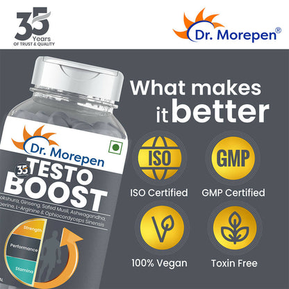 Dr. Morepen Testo Boost For Men | Increases Energy Stamina & Muscle Growth