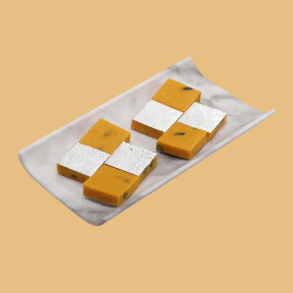 Agra Sweets Banjara Kaju Kesariya Burfi