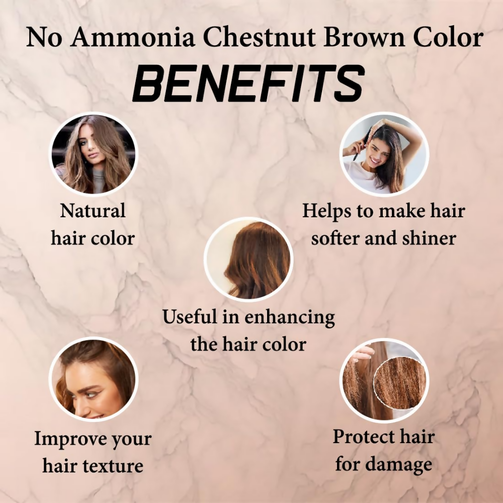 VedicAyurveda Henna Based Hair Colour, Natural brown and Chestnut Brown