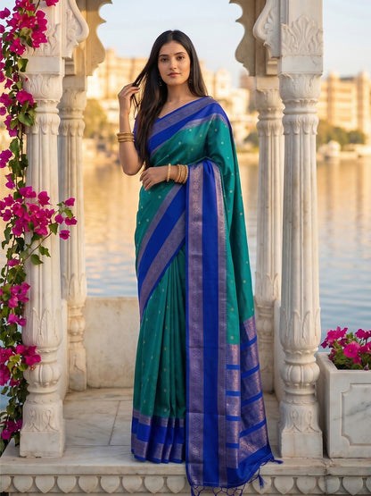 Shree Shyam Fashion Rama Silk Blend Saree