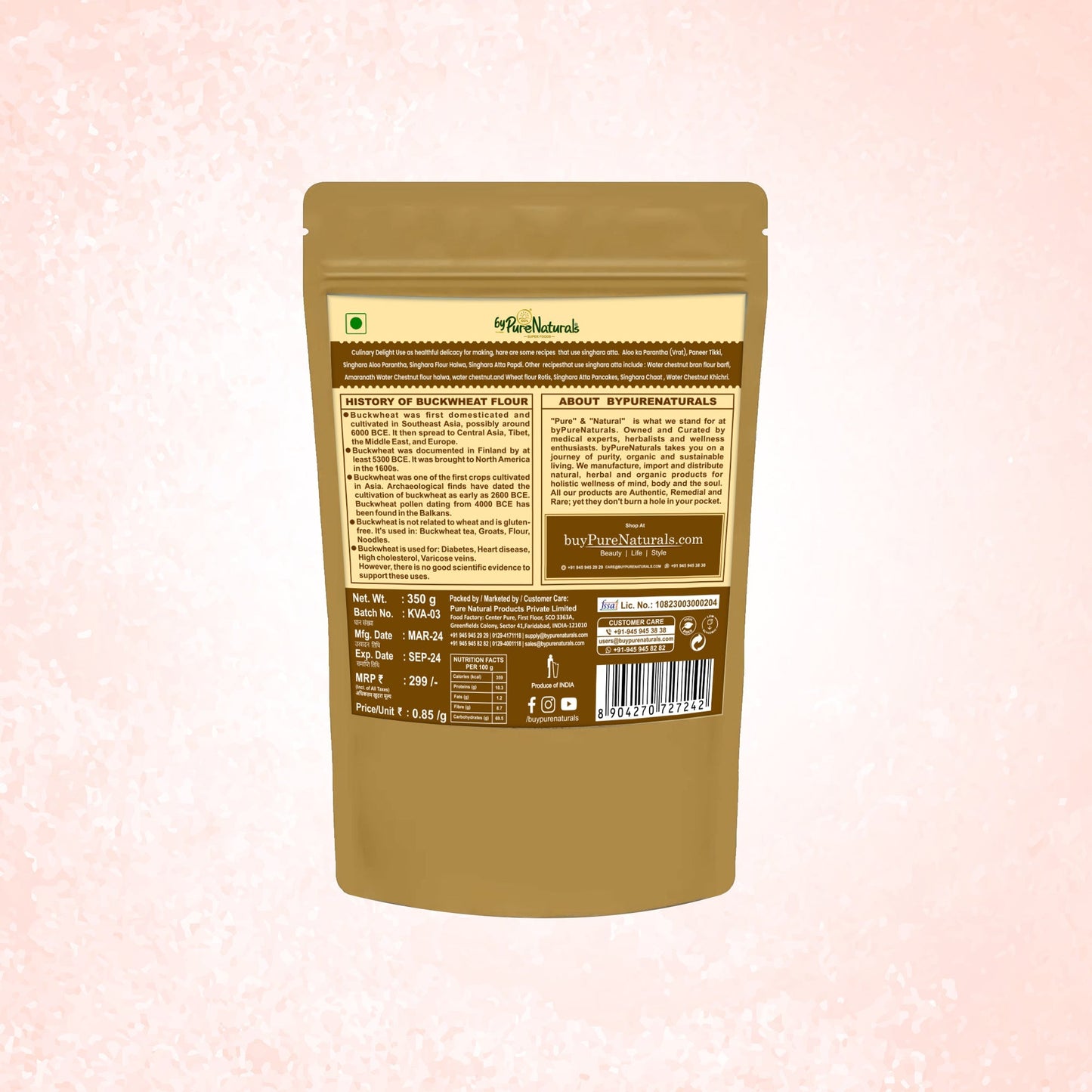 byPureNaturals Kuttu Vrat Atta (Buckwheat Flour)