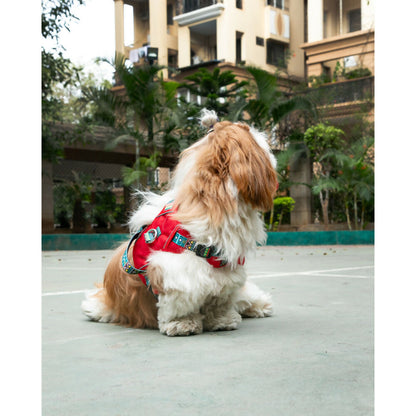 Waggety Adjustable Full Body Dog Harness - Comfortable Fit, Durable Polyester, Red