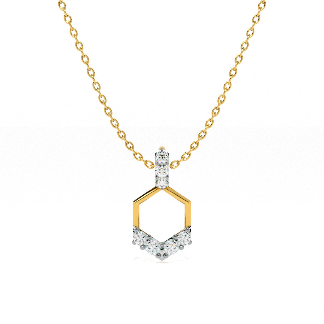 Geo Charm 9KT Gold Laboratory Grown Diamond Necklace