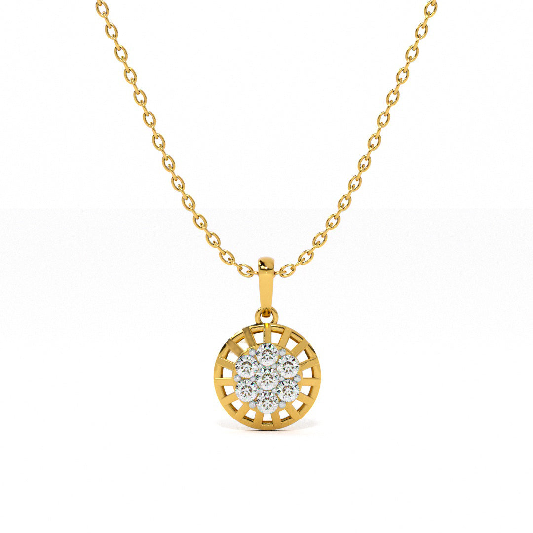 Sun Aura Radiant 9KT Gold Laboratory Grown Diamond Necklace
