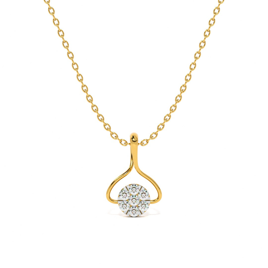 Muse Drop Frame 9KT Gold Laboratory Grown Diamond Necklace