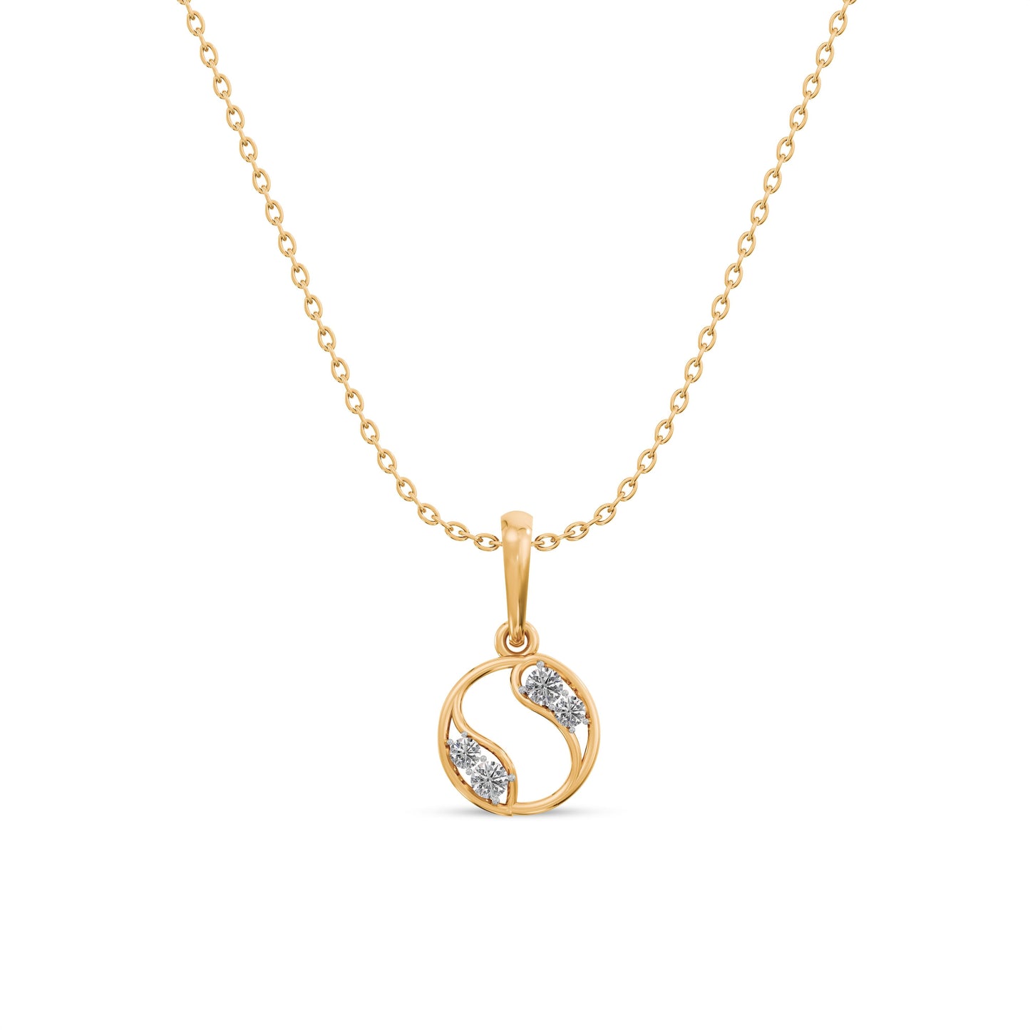 Harmony Loop Circle 9KT Gold Laboratory Grown Diamond Necklace