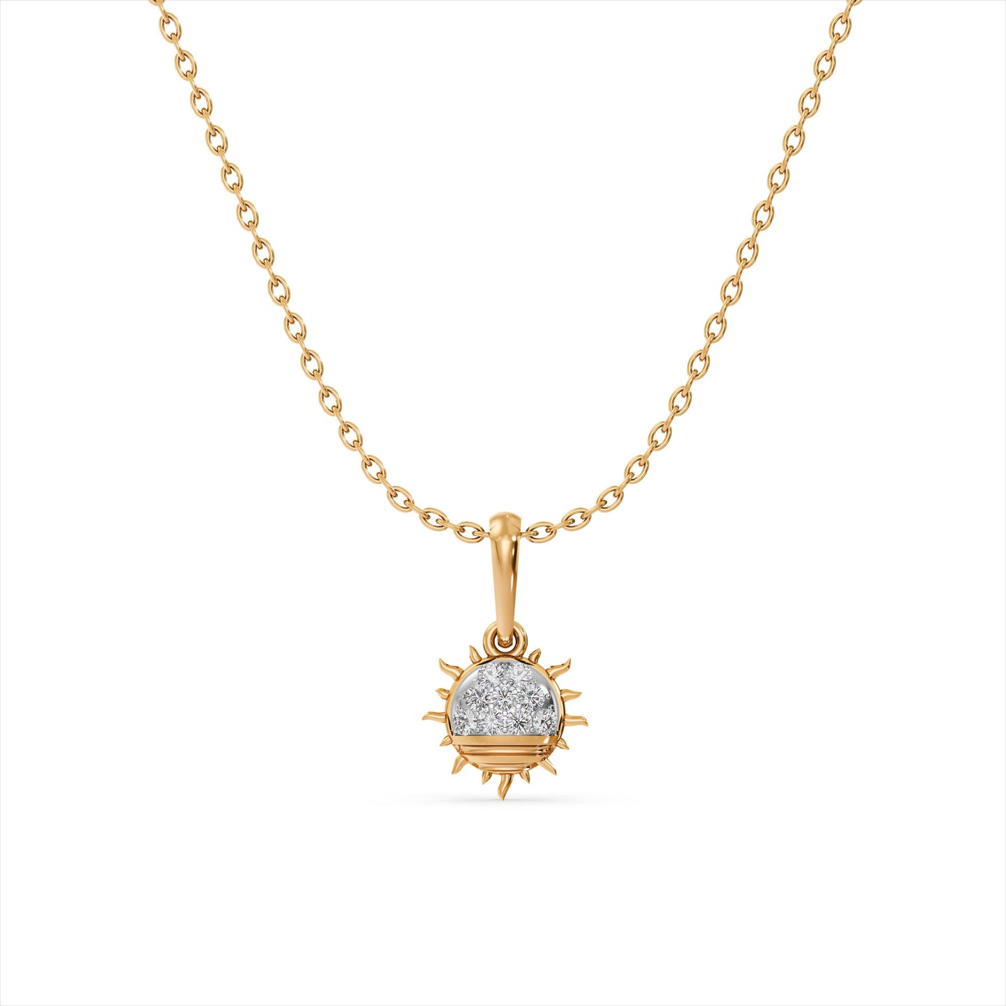 Solar Gleam 9KT Gold Laboratory Grown Diamond Necklace
