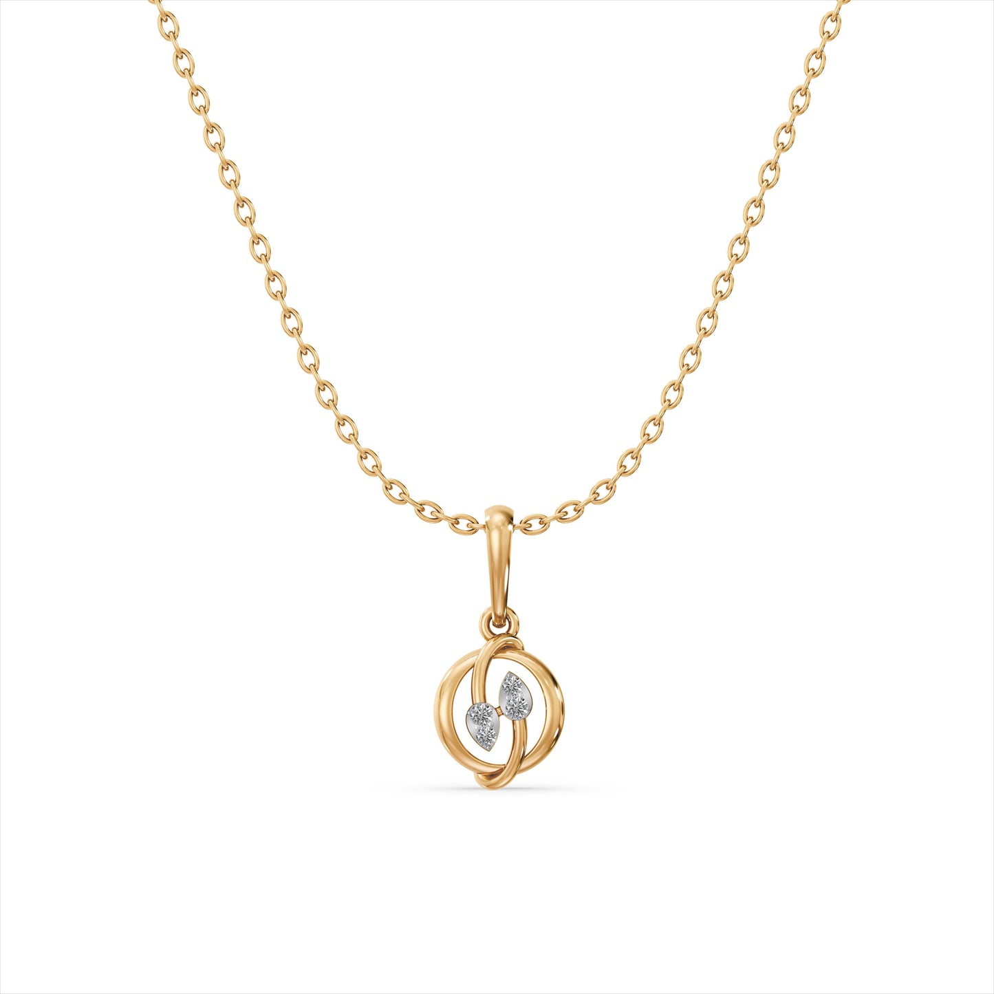 Orbit Embrace 9KT Gold Laboratory Grown Diamond Necklace