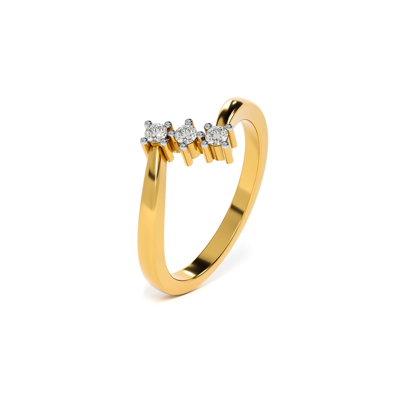 Diagonal Dazzle 9KT Gold Laboratory Grown Diamond Ring
