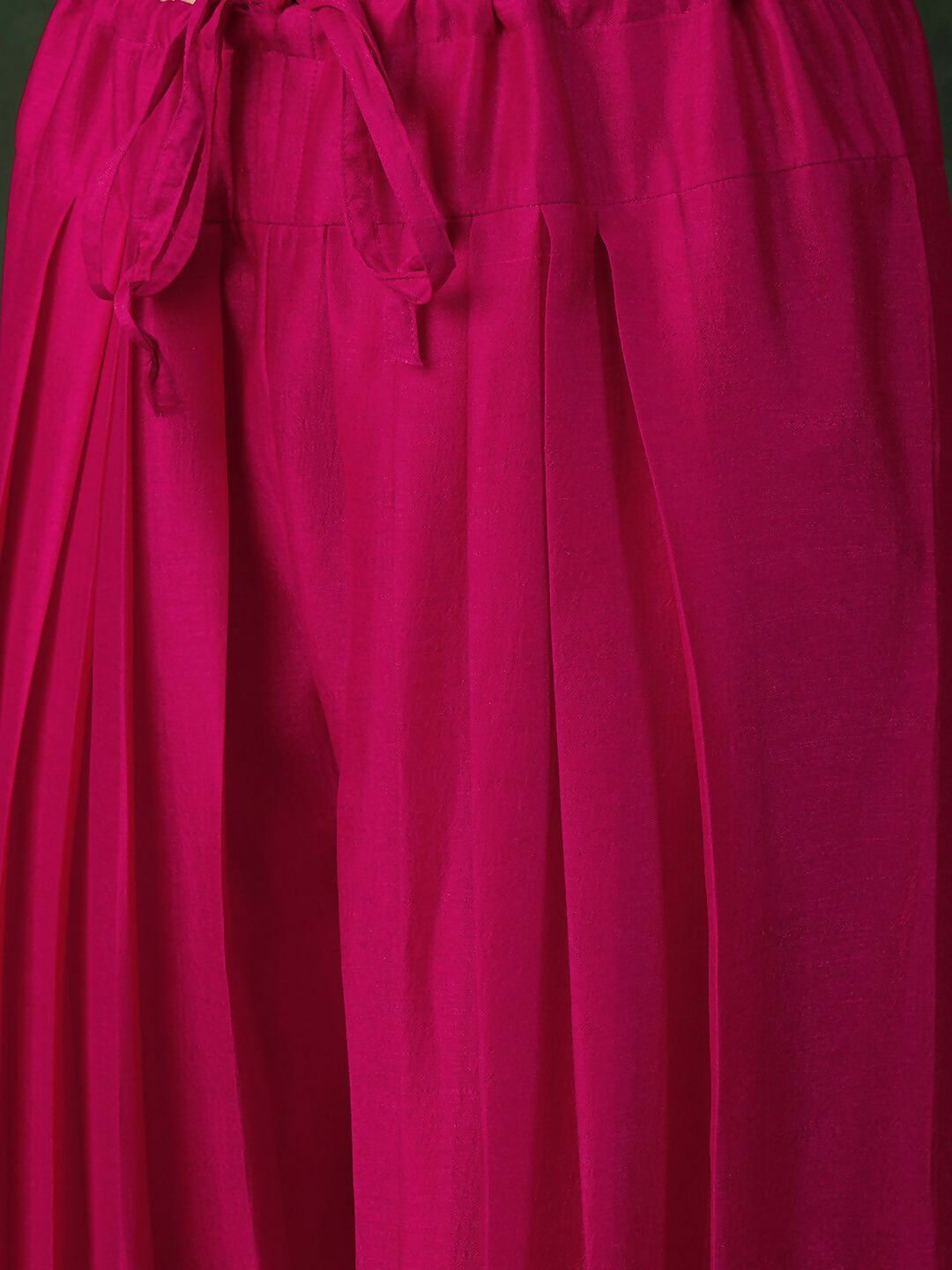 The52 Women's Beautiful Embroidery Work Vichitra Fabric A-line Kurta Pant and Dupatta Set-Pink