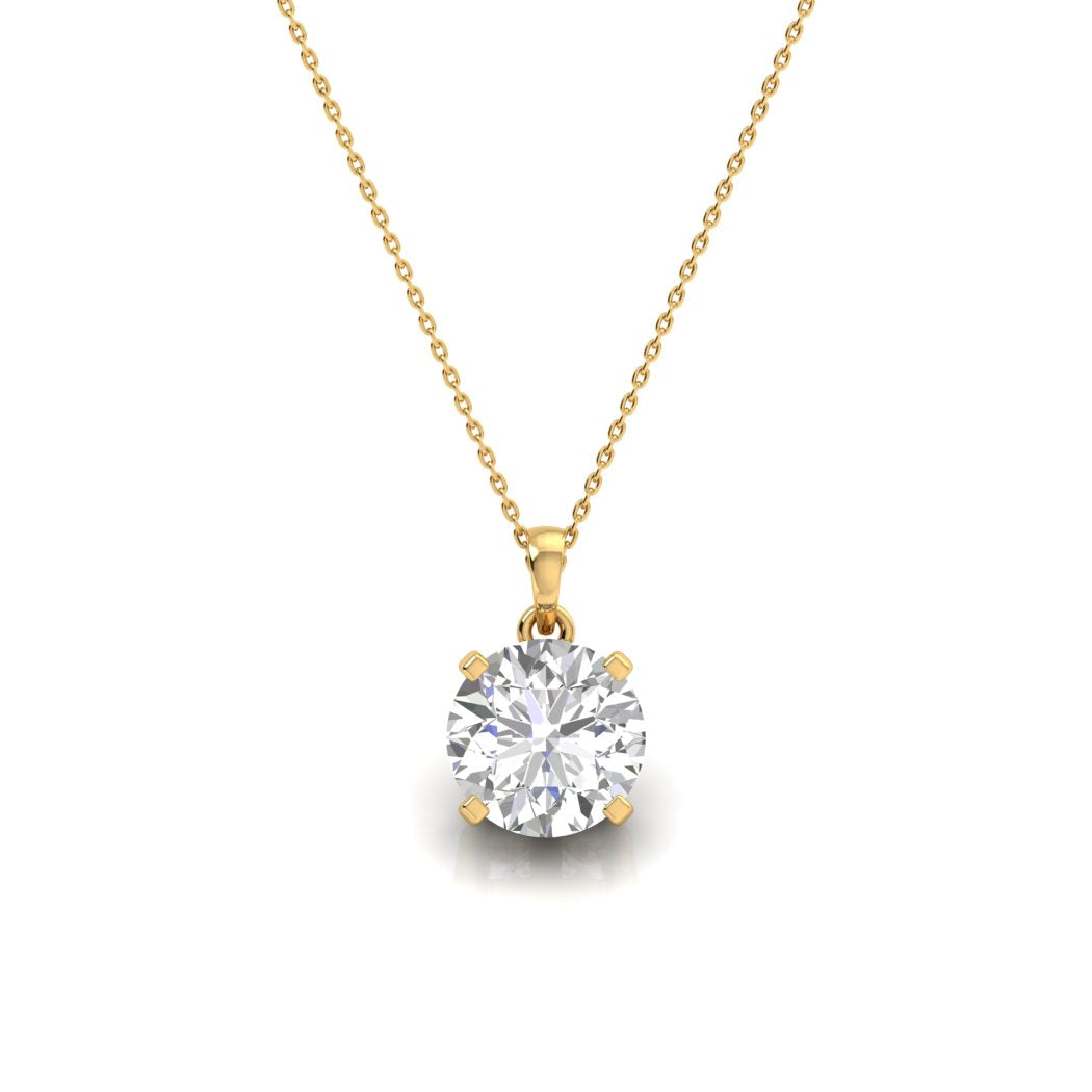Gold Bien Solitaire Lab Grown Diamond Pendant