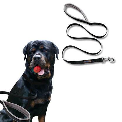 Waggety Dog Leash - Durable Black Polyester, Length - 5Ft, Comfortable Grip, Stylish Pet Leash for Dogs