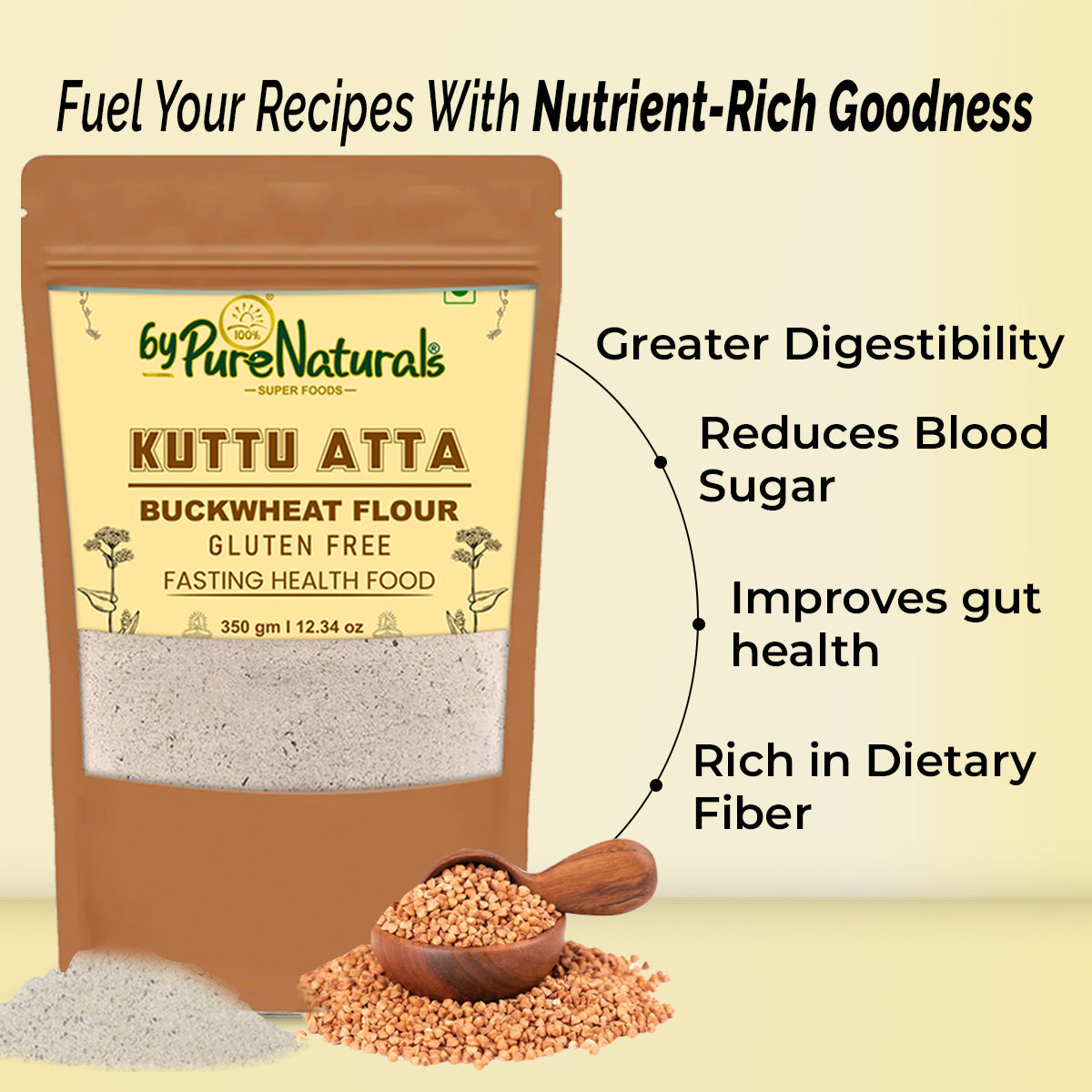 byPureNaturals Kuttu Vrat Atta (Buckwheat Flour)