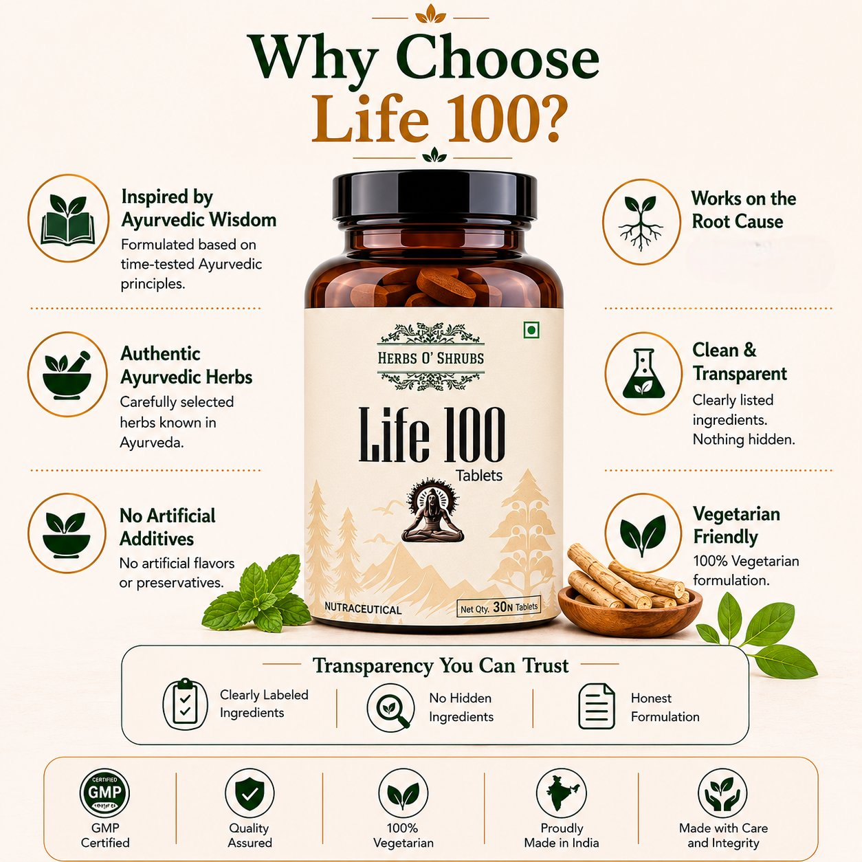 HerbsOShrubs Life-100 Tablets