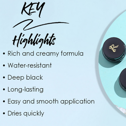Ronzille 36Hr Waterproof And Smudge Proof Long Wear Gel Eyeliner With Brush - Black And Blue
