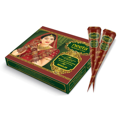 Neeta Mehendi Cone For Hand Design  12 Henna Cones Reddish Brown