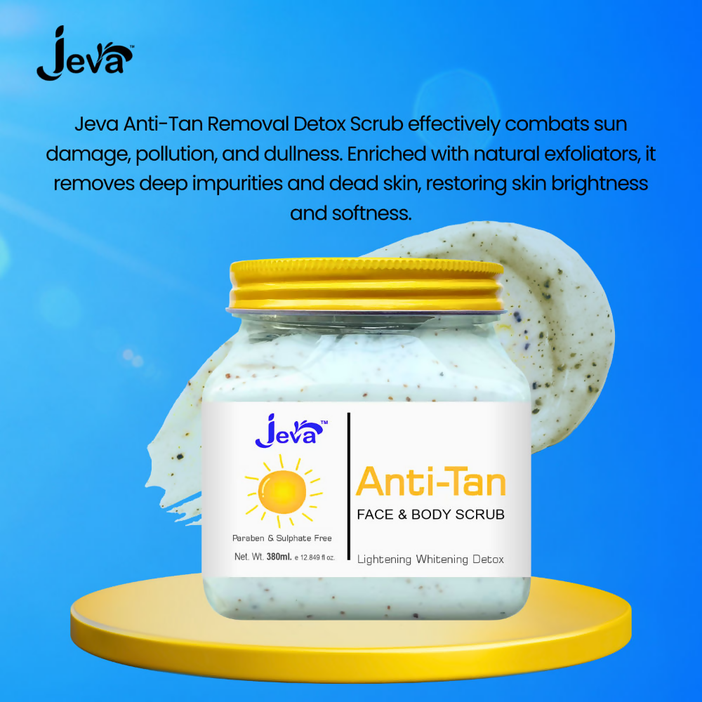 Jeva Anti-Tan Detox Scrub - Skin Brightening & Tan Removal Gel