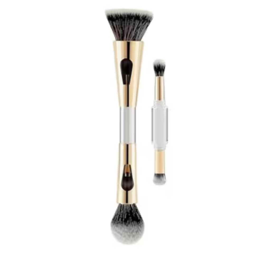 Bronson Professional 4 in 1 Travel Brush Foundation Brush, Powder Brush, Eyeshadow Brush, Flat Brush