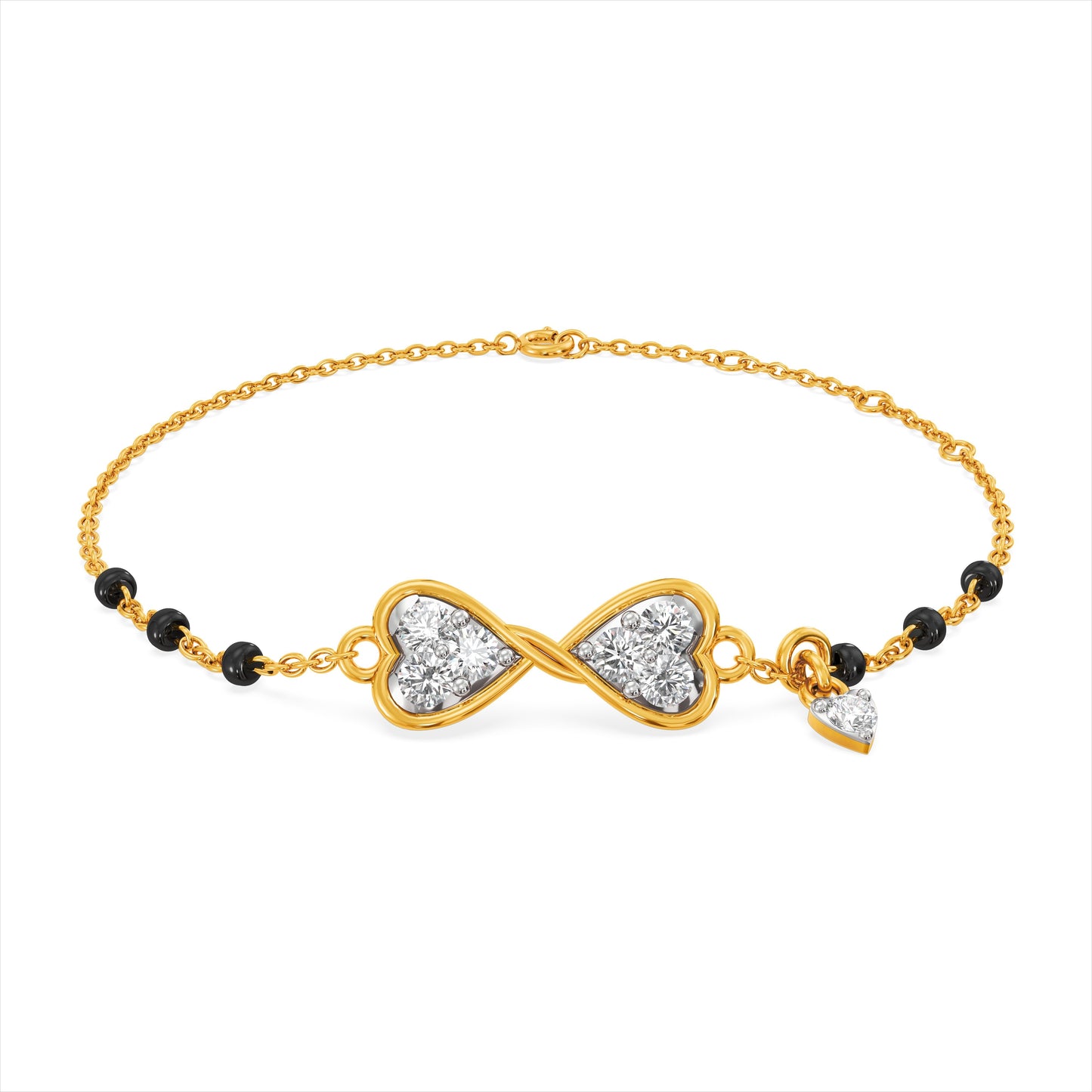 Sacred Heart 9KT Gold Laboratory Grown Diamond Mangalsutra Bracelet