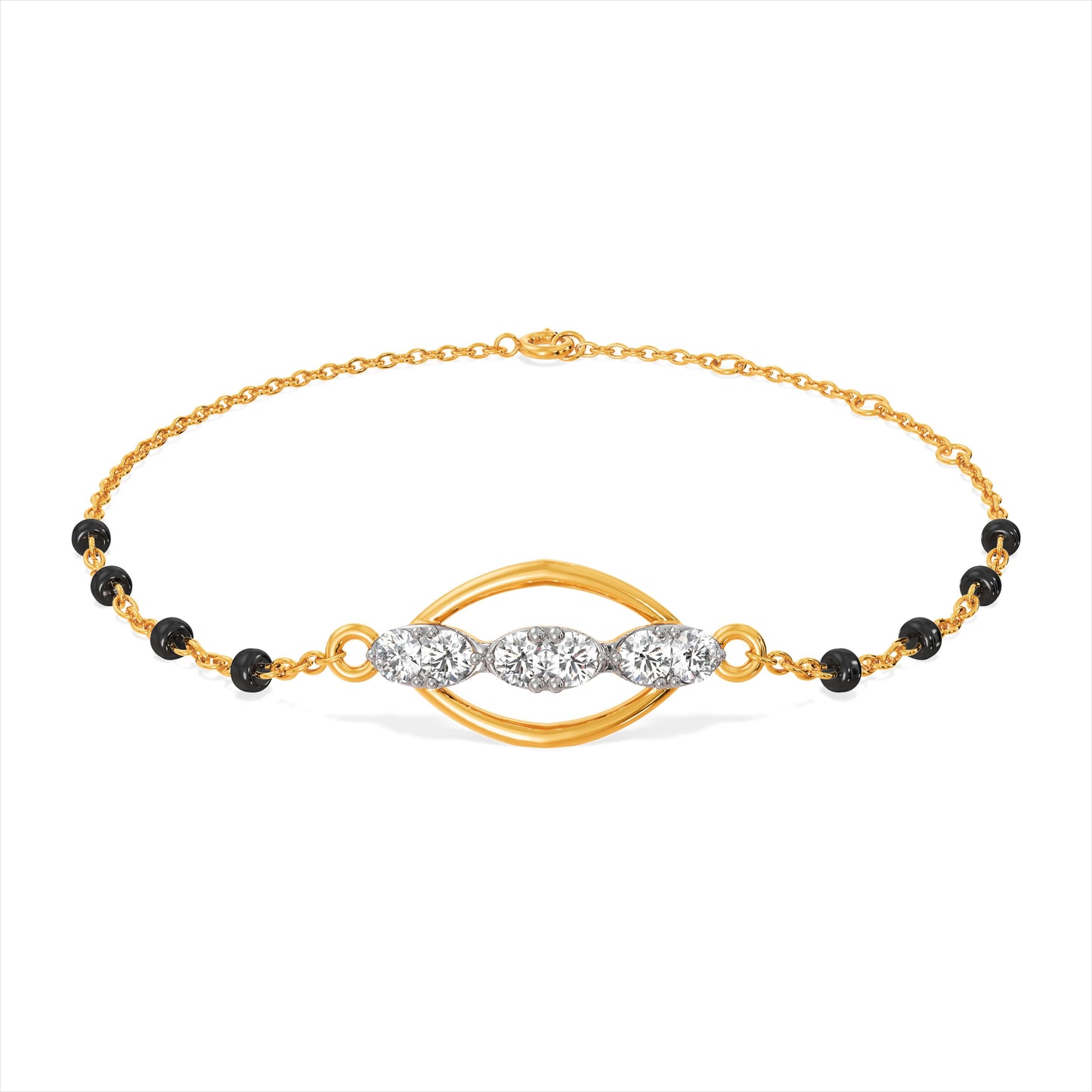 Zyra 9KT Gold Laboratory Grown Diamond Mangalsutra Bracelet
