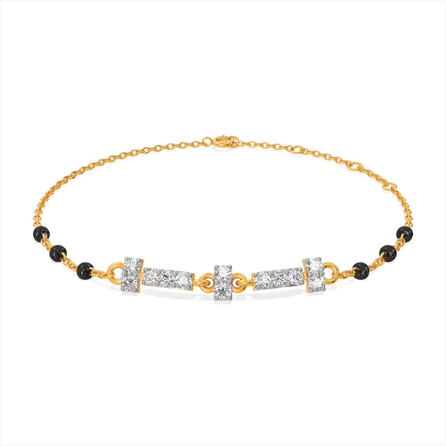 Luna Grid 9KT Gold Laboratory Grown Diamond Mangalsutra Bracelet